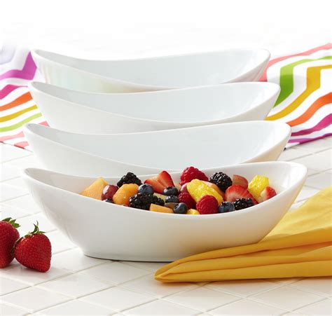 Better Homes & Gardens Oval Serving Bowls, White, Set of 4 - Walmart.com | Serving bowls, Dining ...