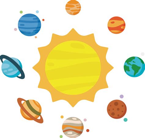 Solar System Planets Png Image Cartoon Solar System Sun And Eight ...