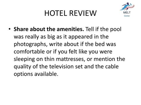 PPT - Writing a hotel review PowerPoint Presentation, free download - ID:1623903