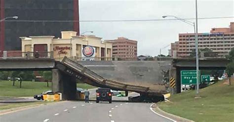 Overpass collapses onto Oklahoma City highway - CBS News