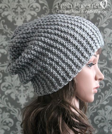 Easy Slouchy Hat Knitting Pattern