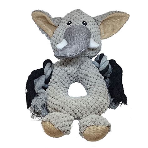 eLumi Soft Elephant Dog Toy for Small and Medium Dogs and Puppies – Plush Dog Toy to Keep Your ...