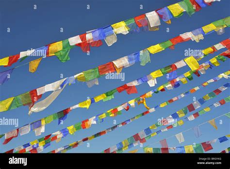 Prayer flags at Boudhanath Stupa, Kathmandu Stock Photo - Alamy