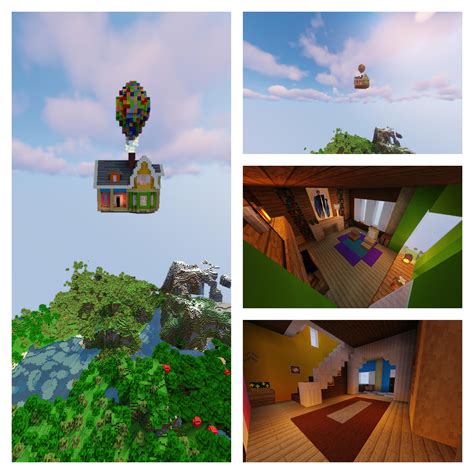 I recreated Carl Fredricksen's house from Up ! in my survival world ...