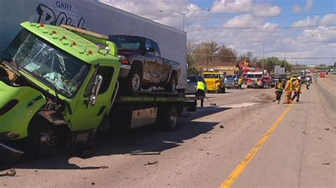 Semi, tow truck crash in Caldwell along Interstate-84 | KBOI