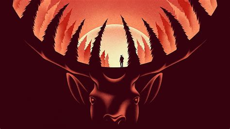 HD wallpaper: silhouette of man on deer antler poster, nature, animals, The Deer Hunter ...