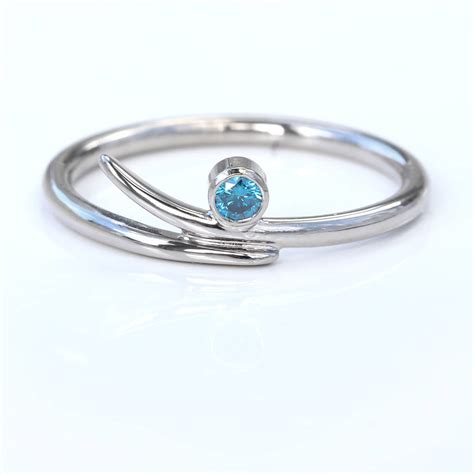 Blue Diamond Ring In 18ct White Gold By Lilia Nash Jewellery | notonthehighstreet.com