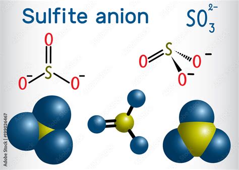 Vecteur Stock Sulfite anion molecule. Sulfites (sulphites) that contain the sulfite ion, are ...