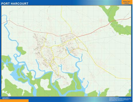 Port Harcourt map Nigeria | Wall maps of countries for Europe