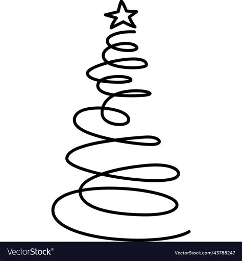 Christmas tree doodle Royalty Free Vector Image