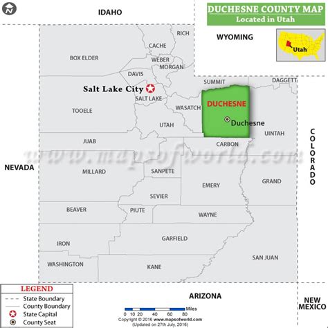 Duchesne County Map, Utah