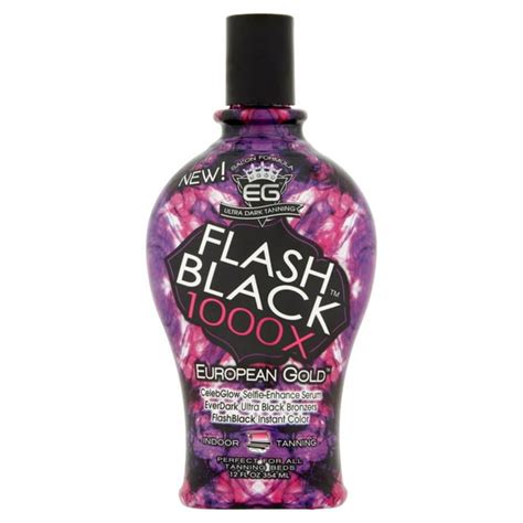 European Gold Flash Black 1000X Indoor Tanning Lotion, 12 fl oz - Walmart.com - Walmart.com