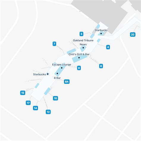 Metropolitan Oakland Airport OAK Terminal 1 Map