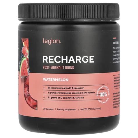 Legion Athletics, Recharge, Post-Workout Drink, Watermelon, 0.6 lbs (273 g)