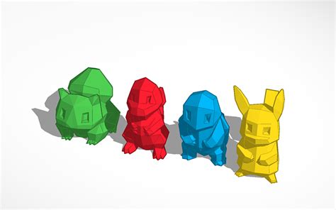 3D design Low-Poly Pokemon - Tinkercad