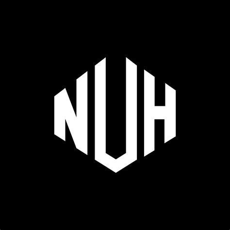 NUH letter logo design with polygon shape. NUH polygon and cube shape ...