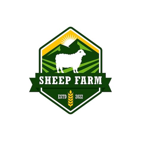 Premium Vector | Sheep farm logo