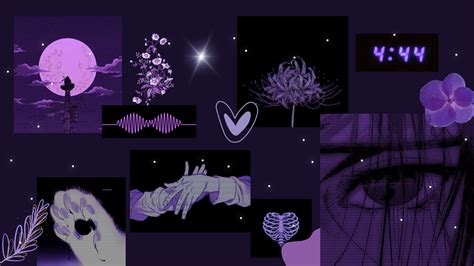 purple aesthetic laptop wallpaper anime over | Sfondi