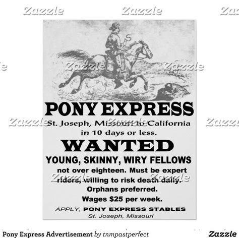 Pony Express Advertisement Poster | Zazzle in 2022 | Advertising poster, Pony express, Pony