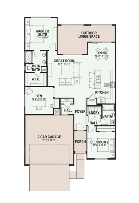 QUAIL CREEK CHOLLA FLOOR PLAN Has 1,399 SF