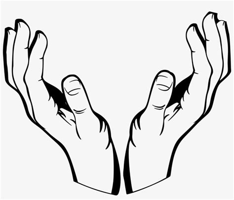 Svg Royalty Free Hands Black And White Clipart - Hand Line Art Png ...