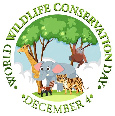 Free Vector | World wildlife conservation day poster template