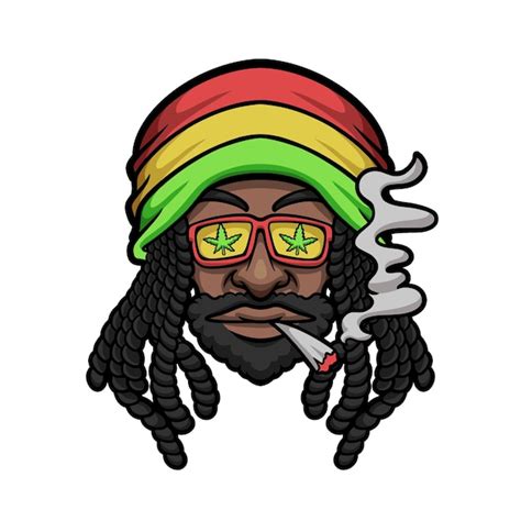 Premium Vector | Reggae man Smoking weed marijuana Cartoon