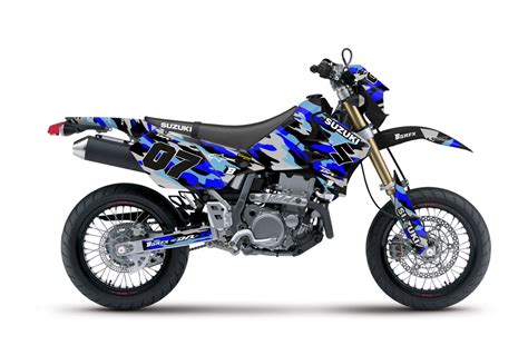 SUZUKI DRZ400 GRAPHICS KIT ''CAMO BLUE'' DESIGN – bling graphix