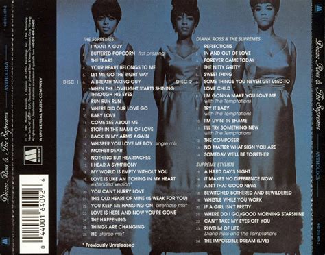 Carátula Trasera de Diana Ross & The Supremes - Anthology - Portada