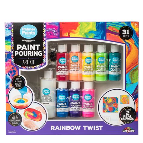 Cra-Z-Art Palmer Acrylic Paint Pouring Art Activity Kit - Rainbow Twist - Walmart.com