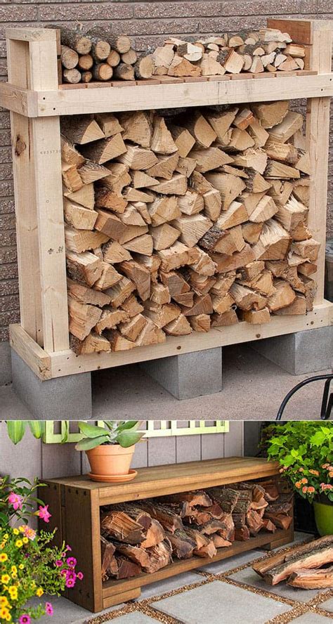 15 Amazing Firewood Rack & Best Storage Ideas! - A Piece Of Rainbow