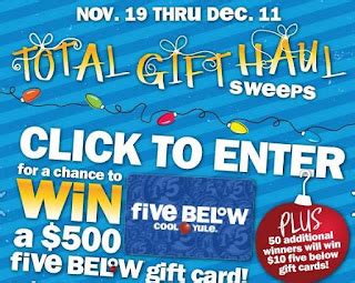 Five Below $10 Gift Card Giveaway - 50 Winners. Grand Prize $500 Winner - HEAVENLY STEALS