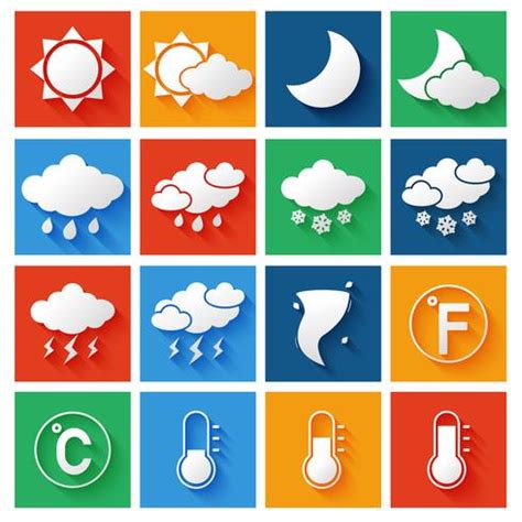 Weather Forecast Icons Set 436619 Vector Art at Vecteezy