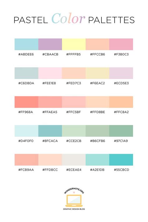 Pastel Color Palettes | Color palette challenge, Pastel colour palette, Color palette design