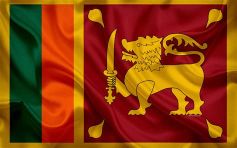 Descargar fondos de pantalla bandera de Sri Lanka, 4k, bandera de seda ...