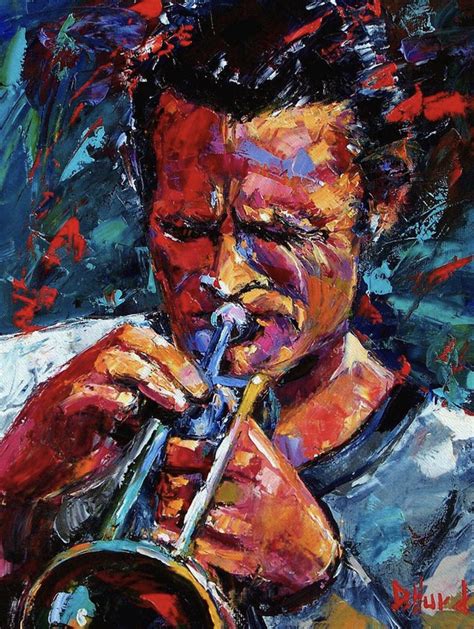 Daily Painters Abstract Gallery: Abstract Jazz Music Art Portrait Painting "Chet Baker" by Texas ...