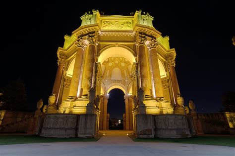 San Francisco Palace of FIne Arts at Night Stock Image - Image of ...