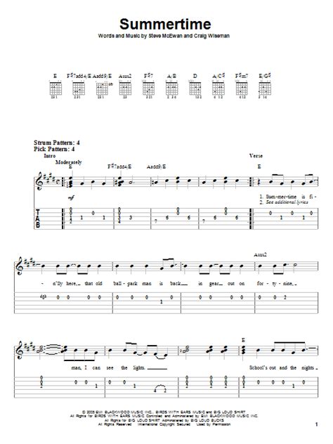 Summertime by Kenny Chesney - Easy Guitar Tab - Guitar Instructor