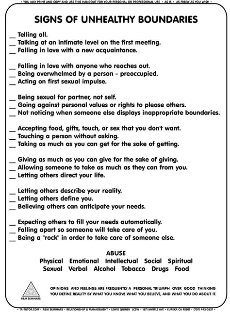 Boundaries Circle Worksheet