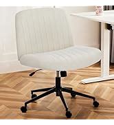 Amazon.com: DUMOS Cross Legged Office Chair, Armless Wide Desk Chair No ...