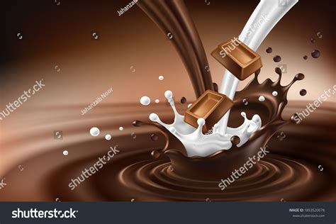 Chocolate Milk Splash Background Stock Illustration 1893520078 ...