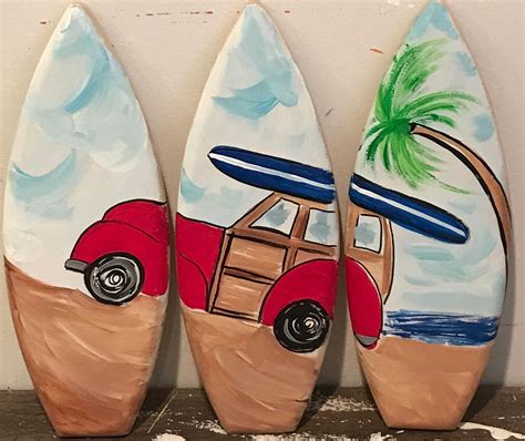 Set of Three Surf Art Surfboard HAWAII Luau Beach Decor - Etsy