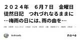 2024年 6月7日 �曜日 徒然日記 つれづれなるままに…梅雨の日には、雨の曲を…｜toshisads sketch template
