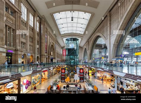 Train station Leipzig Hauptbahnhof Hbf in Germany Deutsche Bahn DB ...