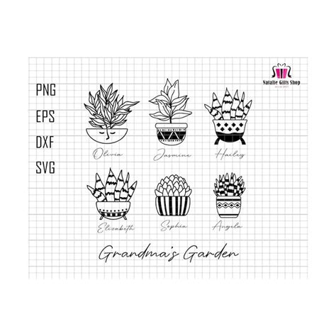 Personalized Grandma's Garden Svg, Plant Pots Svg, Grandma S - Inspire ...