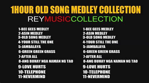 1 hour nonstop medley old song collection by rey music collection - YouTube