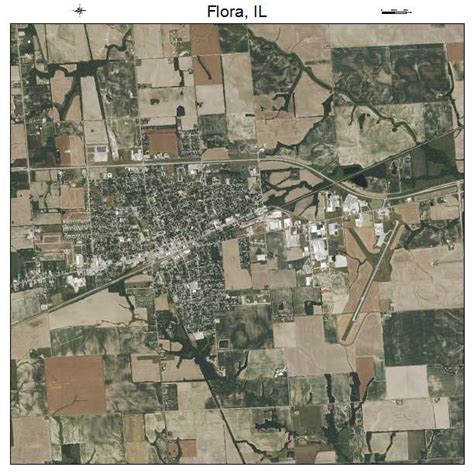 Aerial Photography Map of Flora, IL Illinois