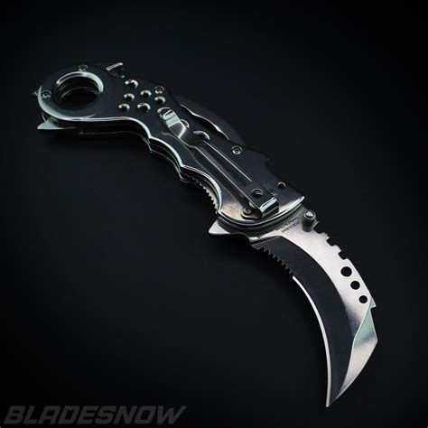 Mack schmidt silver karambit spring assist folder | Karambit, Karambit knife, Combat knives