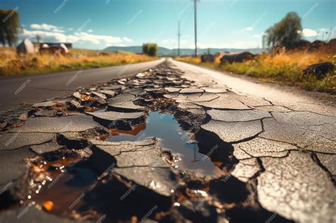 Premium AI Image | A cracked asphalt road illustration