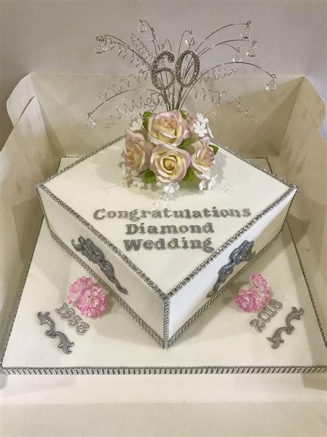 Diamond wedding 60th anniversary cake | Wedding anniversary cakes, Diamond wedding anniversary ...